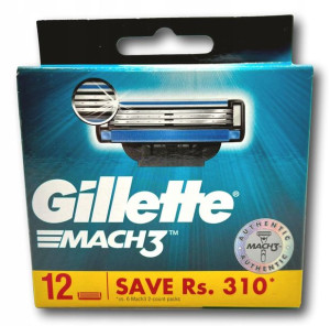 Gillette Mach3 Gilette Wkłady Nożyki Ostrza 12 Szt