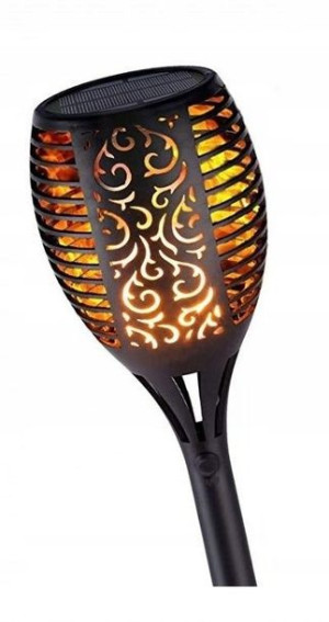 Duża Lampa Solarna Led Pochodnia Żywy Płomień