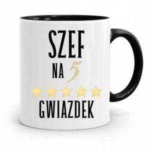 Kubek Czarny Prezent Dla Szefa Szef Na 5 Gwiazdek