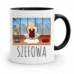 Kubek Czarny Prezent Dla Szefowej Szefowa