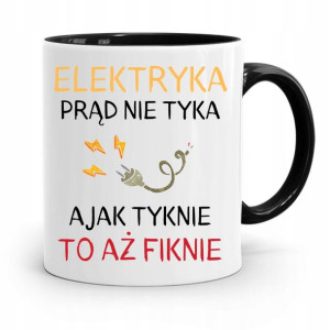 Kubek Czarny Prezent Elektryka Prad Nie Tyka