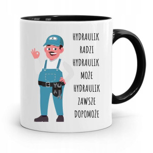Kubek Czarny Prezent Hydraulika Zawsze Dopomoże