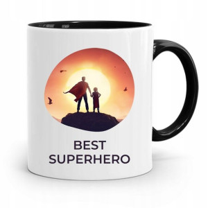 Kubek Czarny Prezent Na Dzień Ojca Best Superhero