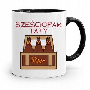 Kubek Czarny Prezent Na Dzień Ojca Sześciopak Taty