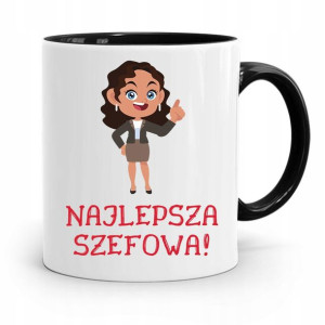 Kubek Czarny Prezent Szefowej Najlepsza Szefowa