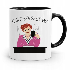 Kubek Czarny Prezent Szefowej Najlepsza Szefowa