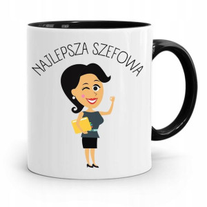 Kubek Czarny Prezent Szefowej Najlepsza Szefowa