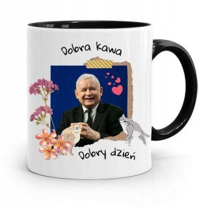 Kubek Czarny Śmieszny Pis Jarosław Kaczyński