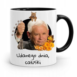 Kubek Czarny Śmieszny Pis Jarosław Kaczyński