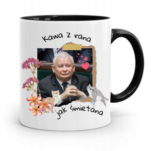 Kubek Czarny Śmieszny Pis Jarosław Kaczyński