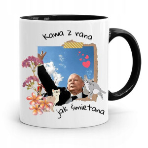 Kubek Czarny Śmieszny Pis Jarosław Kaczyński