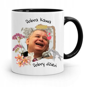 Kubek Czarny Śmieszny Pis Jarosław Kaczyński