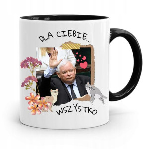 Kubek Czarny Śmieszny Pis Jarosław Kaczyński