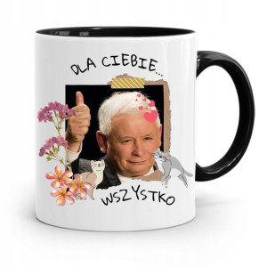 Kubek Czarny Śmieszny Pis Jarosław Kaczyński