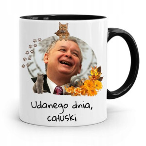 Kubek Czarny Śmieszny Pis Jarosław Kaczyński