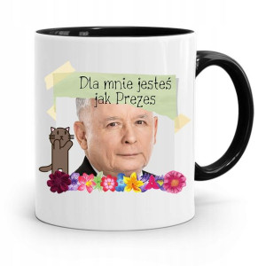 Kubek Czarny Śmieszny Pis Jarosław Kaczyński