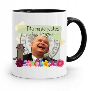 Kubek Czarny Śmieszny Pis Jarosław Kaczyński