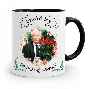 Kubek Czarny Śmieszny Pis Jarosław Kaczyński