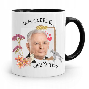 Kubek Czarny Śmieszny Pis Jarosław Kaczyński