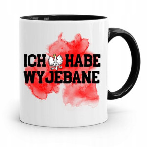 Kubek Czarny Śmieszny Zabawny Ich Habe Wyje*ane