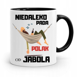 Kubek Czarny Śmieszny Zabawny Niedaleko Pada Polak