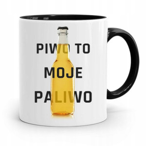 Kubek Czarny Śmieszny Zabawny Piwo To Moje Paliwo