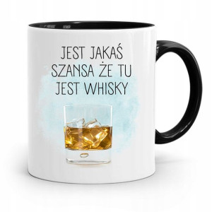 Kubek Czarny Śmieszny Zabawny Że Tu Jest Whisky