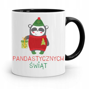 Kubek Czarny Świąteczny Pod Choinkę Na Mikołaja