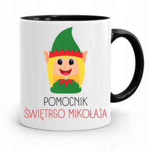 Kubek Czarny Świąteczny Pod Choinkę Na Mikołaja