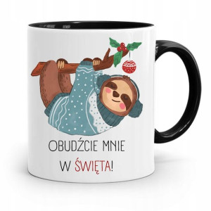 Kubek Czarny Świąteczny Pod Choinkę Na Mikołaja