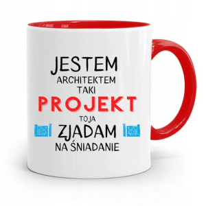 Kubek Czerwony Architekta Jestem Architektem