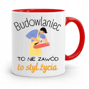 Kubek Czerwony Budowlańca Majstra Fachowca Prezent