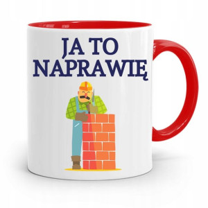 Kubek Czerwony Budowlańca Majstra Fachowca Prezent