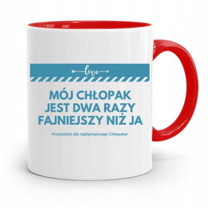 Kubek Czerwony Dla Chłopaka Dwa Razy Fajniejszy