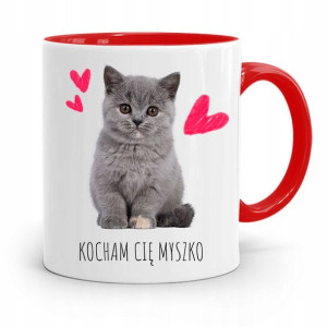 Kubek Czerwony Dla Chłopaka Kocham Cie Myszko