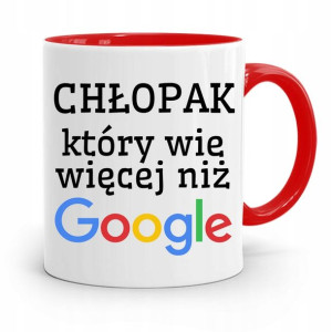 Kubek Czerwony Dla Chłopaka Wie Więcej Niż Google