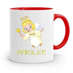 Kubek Czerwony Dla Dzieci Mały Aniołek +imię