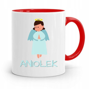 Kubek Czerwony Dla Dzieci Mały Aniołek +imię