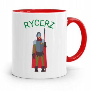Kubek Czerwony Dla Dzieci Syna Mały Rycerz+imię