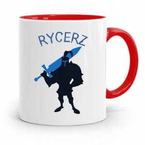 Kubek Czerwony Dla Dzieci Syna Mały Rycerz+imię