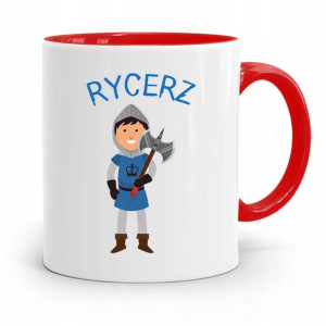 Kubek Czerwony Dla Dzieci Syna Mały Rycerz+imię