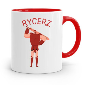 Kubek Czerwony Dla Dzieci Syna Mały Rycerz+imię