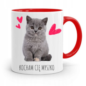 Kubek Czerwony Dla Dziewczyny Kocham Cię Myszko