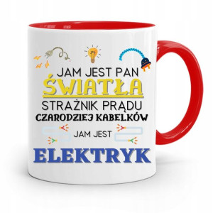 Kubek Czerwony Dla Elektryka Jam Jest Pan Światła