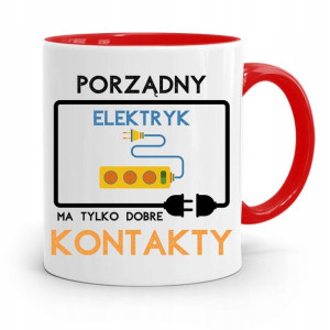 Kubek Czerwony Dla Elektryka Porządny Elektryk