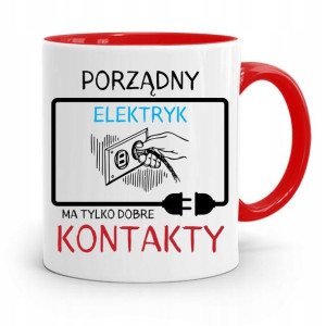 Kubek Czerwony Dla Elektryka Porządny Elektryk