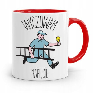 Kubek Czerwony Dla Elektryka Wyczuwam Napięcię
