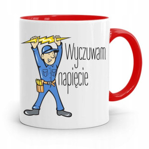 Kubek Czerwony Dla Elektryka Wyczuwam Napięcię