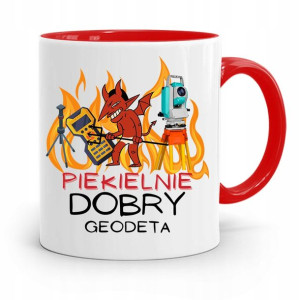 Kubek Czerwony Dla Geodety Piekielnie Dobry