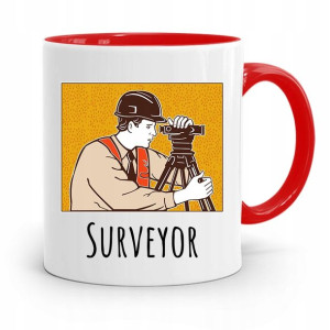Kubek Czerwony Dla Geodety Super Surveyor